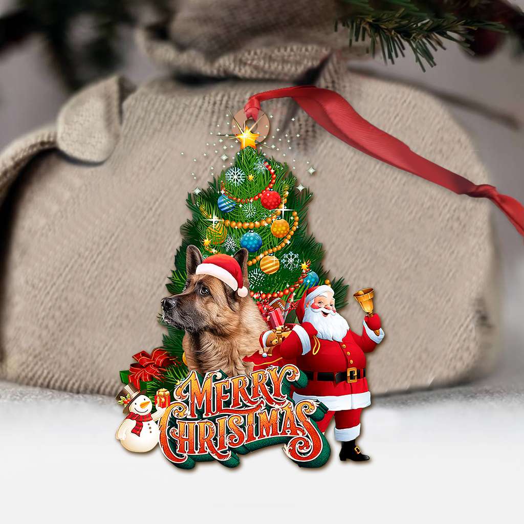 German Shepherd Merry Christmas German Shepherd - Dog Ornament (Printed On Both Sides) 1022