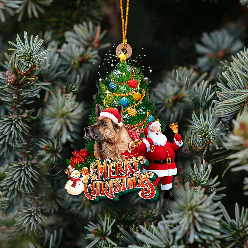 German Shepherd Merry Christmas German Shepherd - Dog Ornament (Printed On Both Sides) 1022