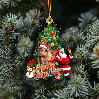 German Shepherd Merry Christmas German Shepherd - Dog Ornament (Printed On Both Sides) 1022