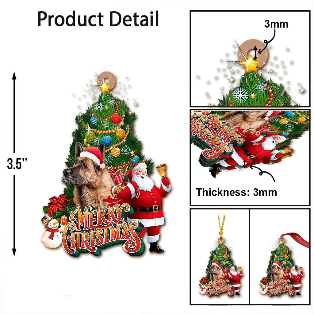 German Shepherd Merry Christmas German Shepherd - Dog Ornament (Printed On Both Sides) 1022