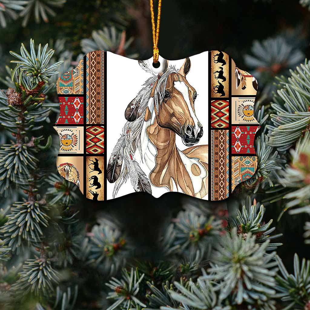 Horse Native American Pattern - Horse Ornament (Printed On Both Sides) 1022