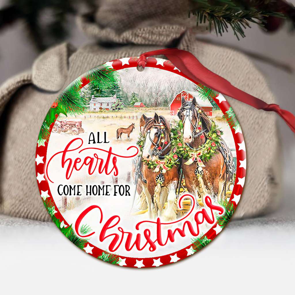 Horse All Hearts Come Home For Christmas - Horse Ornament (Printed On Both Sides) 1022