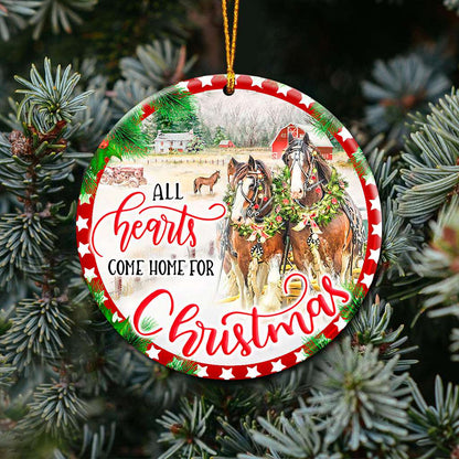 Horse All Hearts Come Home For Christmas - Horse Ornament (Printed On Both Sides) 1022