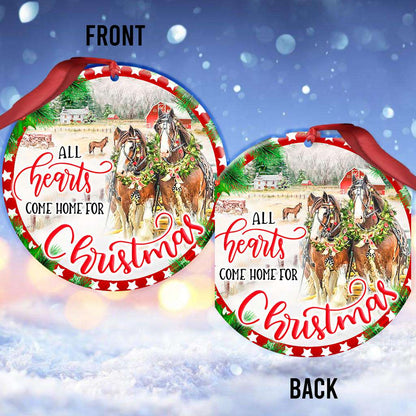 Horse All Hearts Come Home For Christmas - Horse Ornament (Printed On Both Sides) 1022