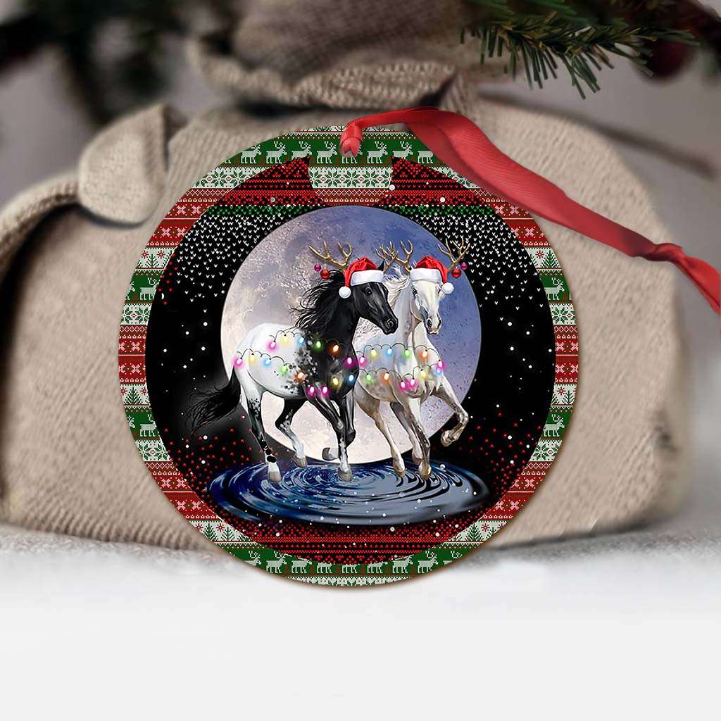 Running Horses Christmas - Horse Ornament (Printed On Both Sides) 1022