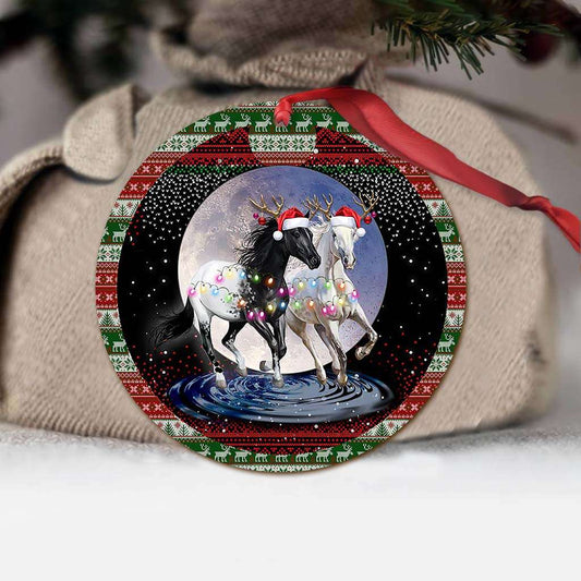 Running Horses Christmas - Horse Ornament (Printed On Both Sides) 1022