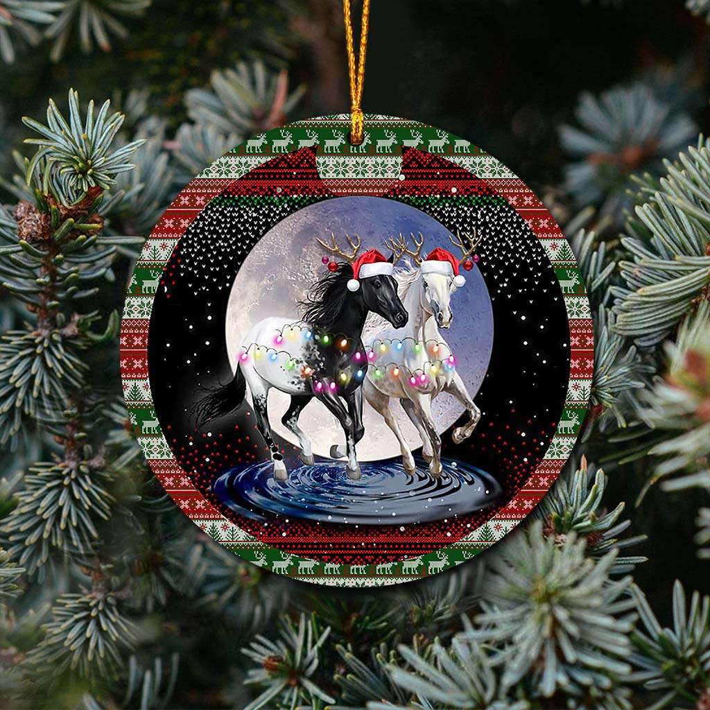 Running Horses Christmas - Horse Ornament (Printed On Both Sides) 1022