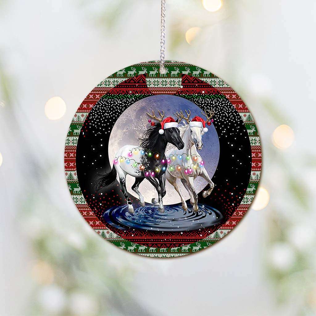 Running Horses Christmas - Horse Ornament (Printed On Both Sides) 1022