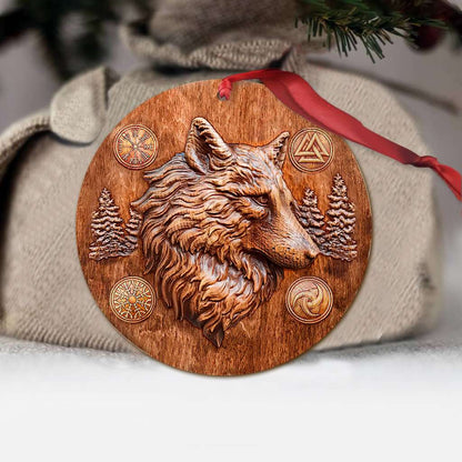 Wolf Viking - Wolf Ornament (Printed On Both Sides) 1022