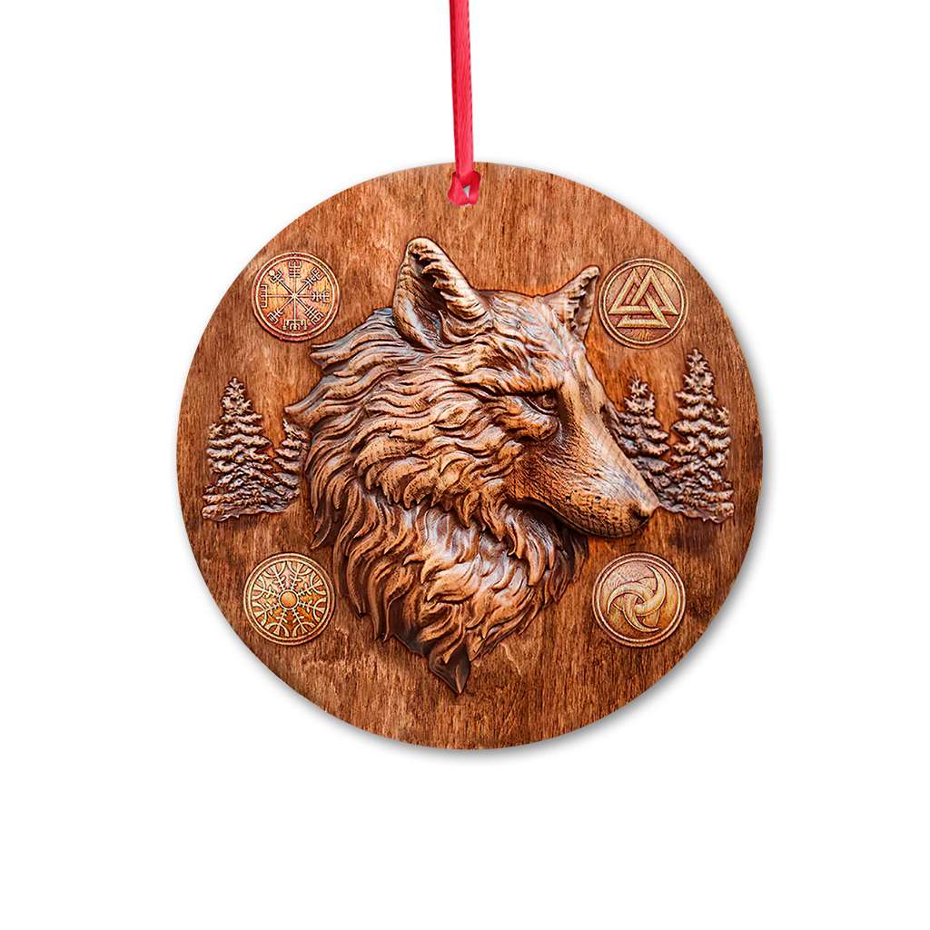 Wolf Viking - Wolf Ornament (Printed On Both Sides) 1022