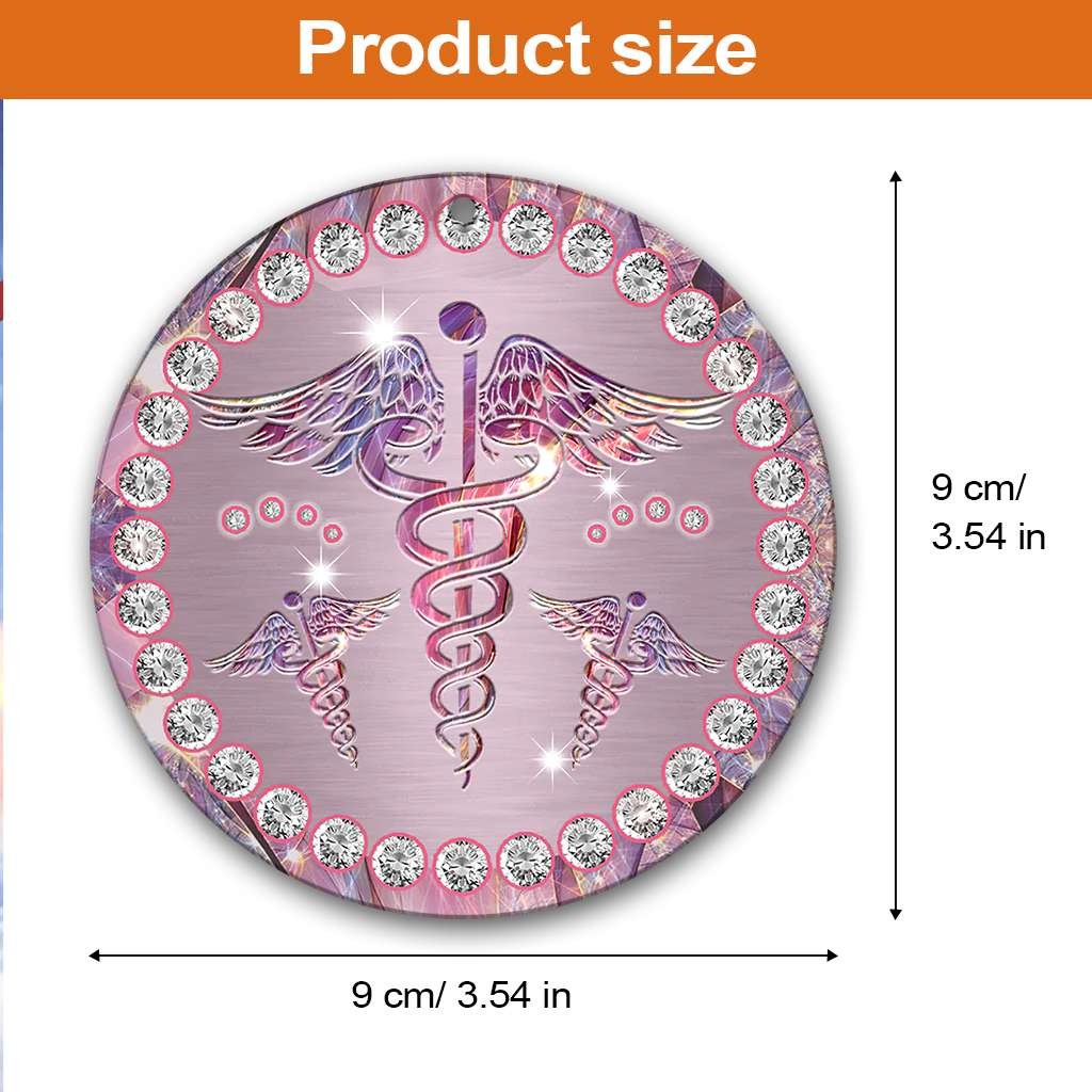 Nurse Jewelry Printing Style Nurse - Round Aluminium Ornament (Printed On Both Sides) 1122