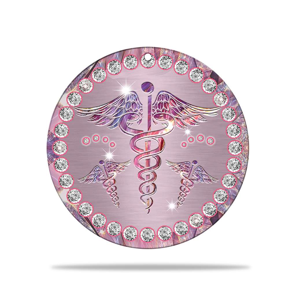 Nurse Jewelry Printing Style Nurse - Round Aluminium Ornament (Printed On Both Sides) 1122