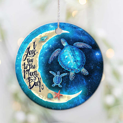 Turtle I Love You To The Moon Turtle - Round Aluminium Ornament (Printed On Both Sides) 1122