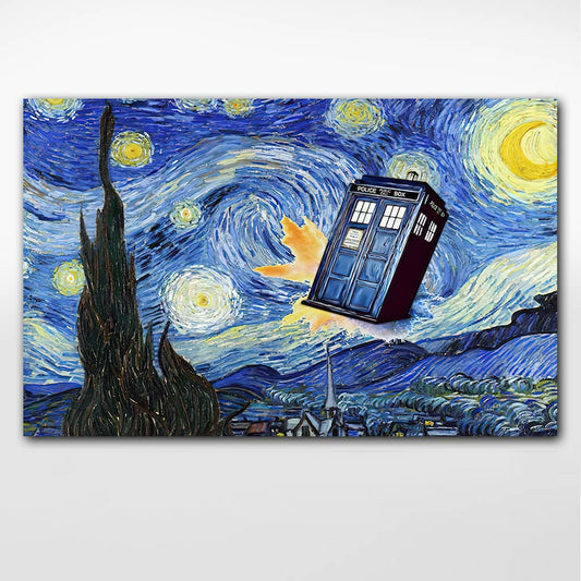 Police Box Starry Night - Canvas And Poster 1122