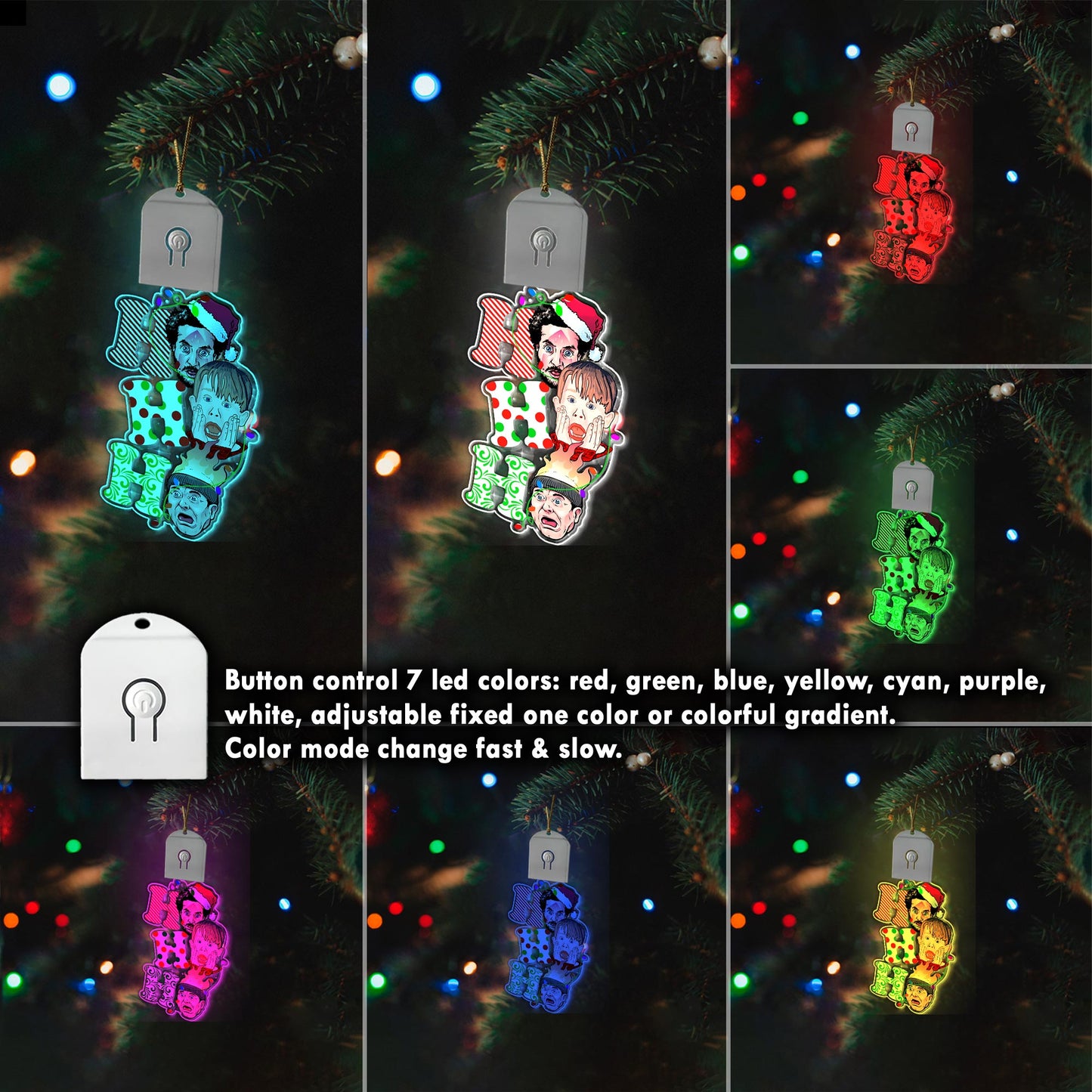 Ho Ho Ho - Christmas Shaped Led Acrylic Ornament