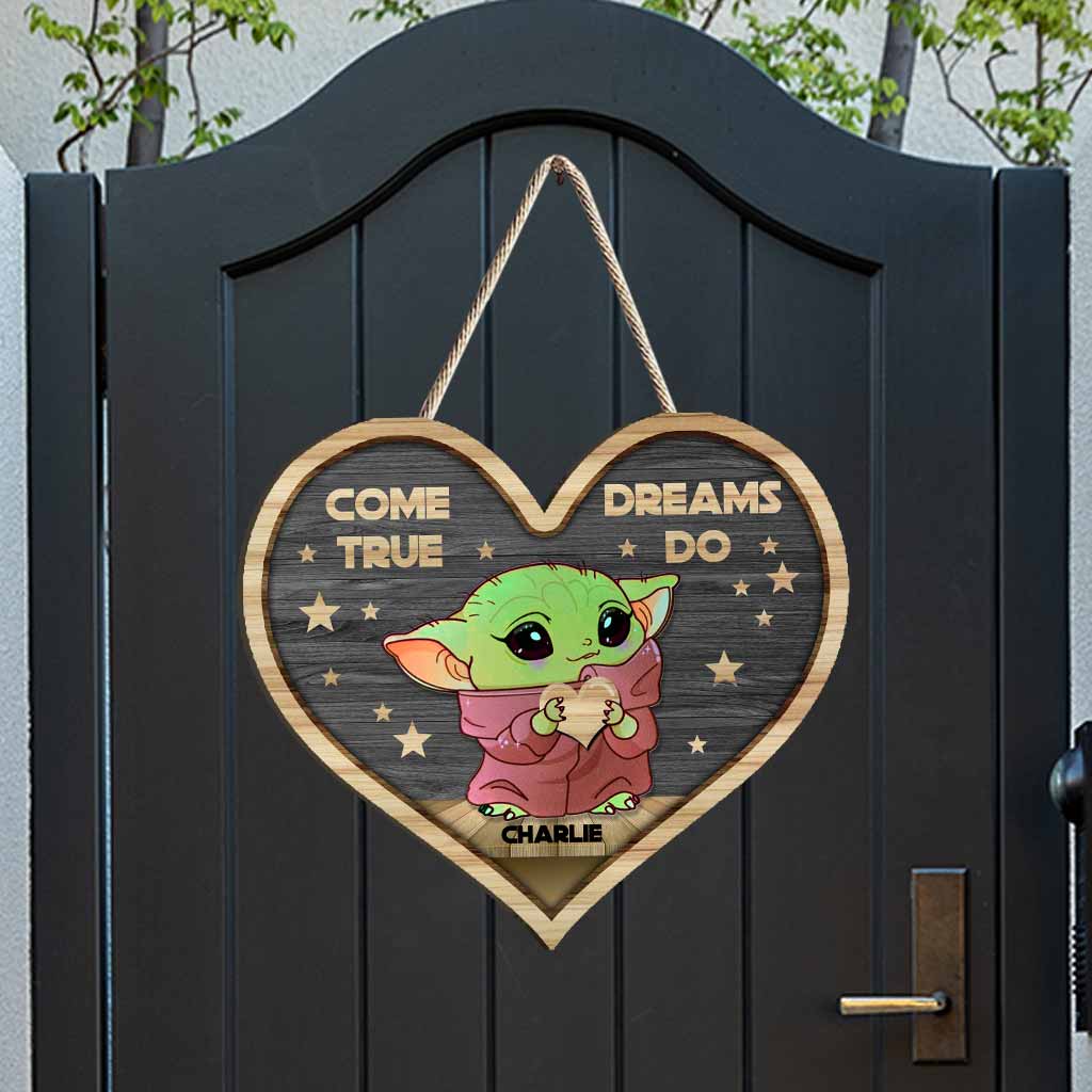 Come True Dreams Do - Personalized Wood Sign With 3D Pattern Print