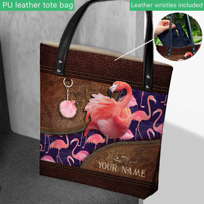 Love Flamingos Personalized  Tote Bag