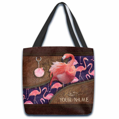 Love Flamingos Personalized  Tote Bag