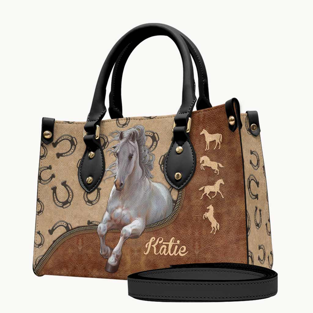 Love Horses - Personalized Horse Leather Handbag & Luggage Cover