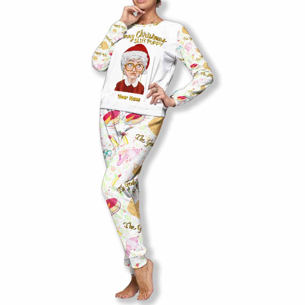 Merry Christmas Slut Puppy - Personalized Christmas Pajamas Set