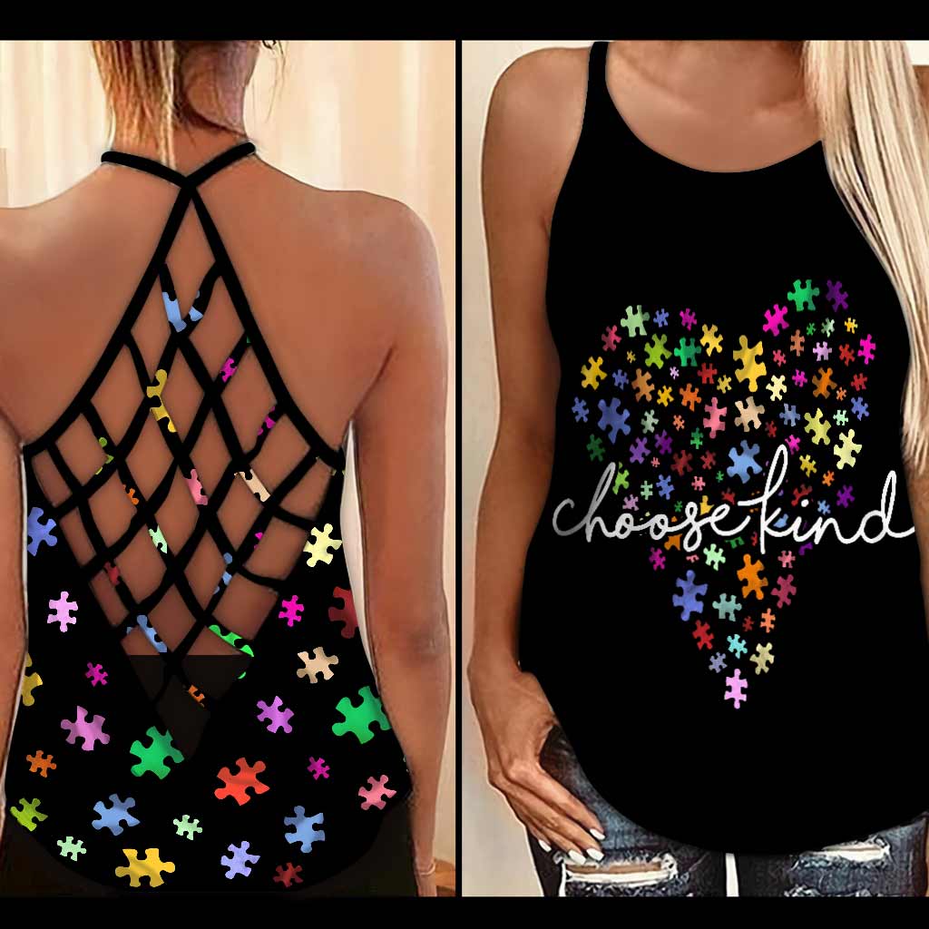 Choose Kind - Autism Awareness Cross Tank Top