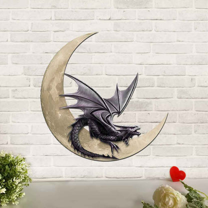 Dragon Moon - Cut Metal Sign