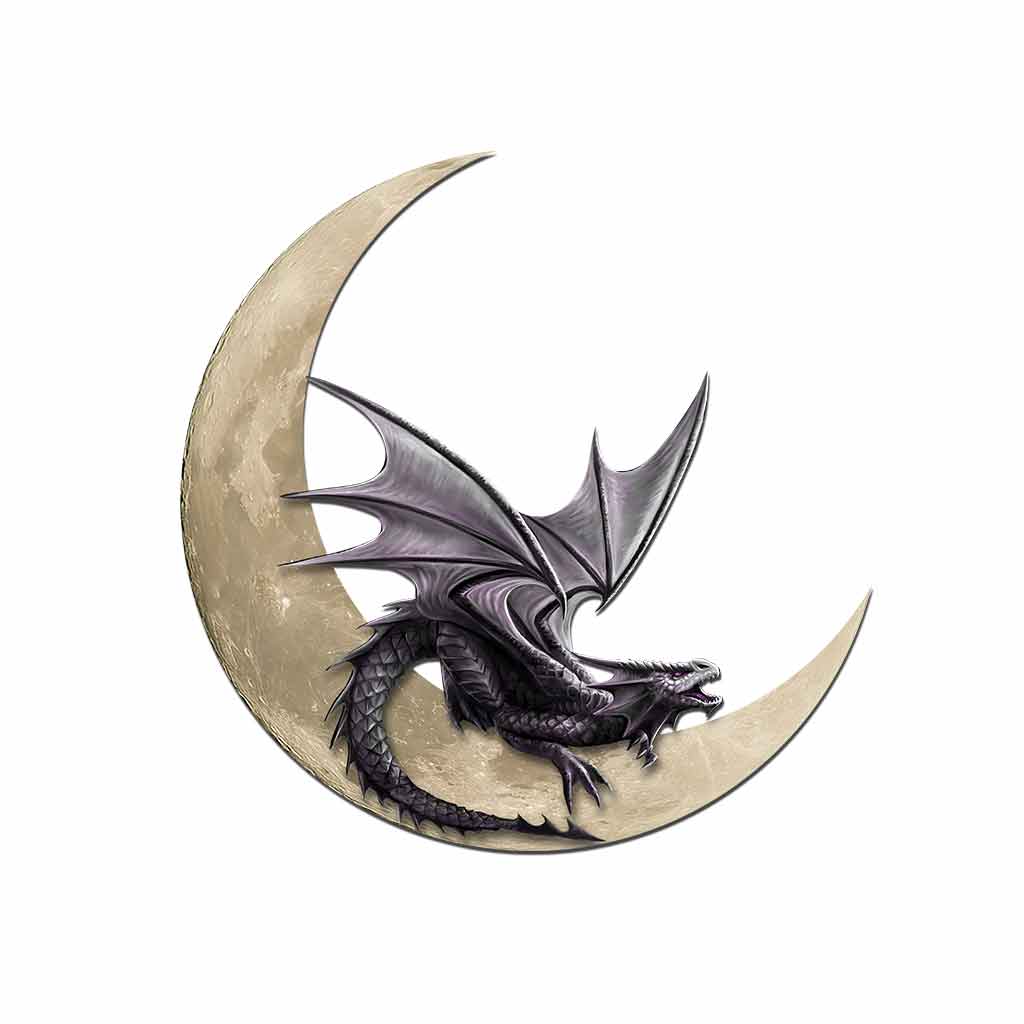 Dragon Moon - Cut Metal Sign