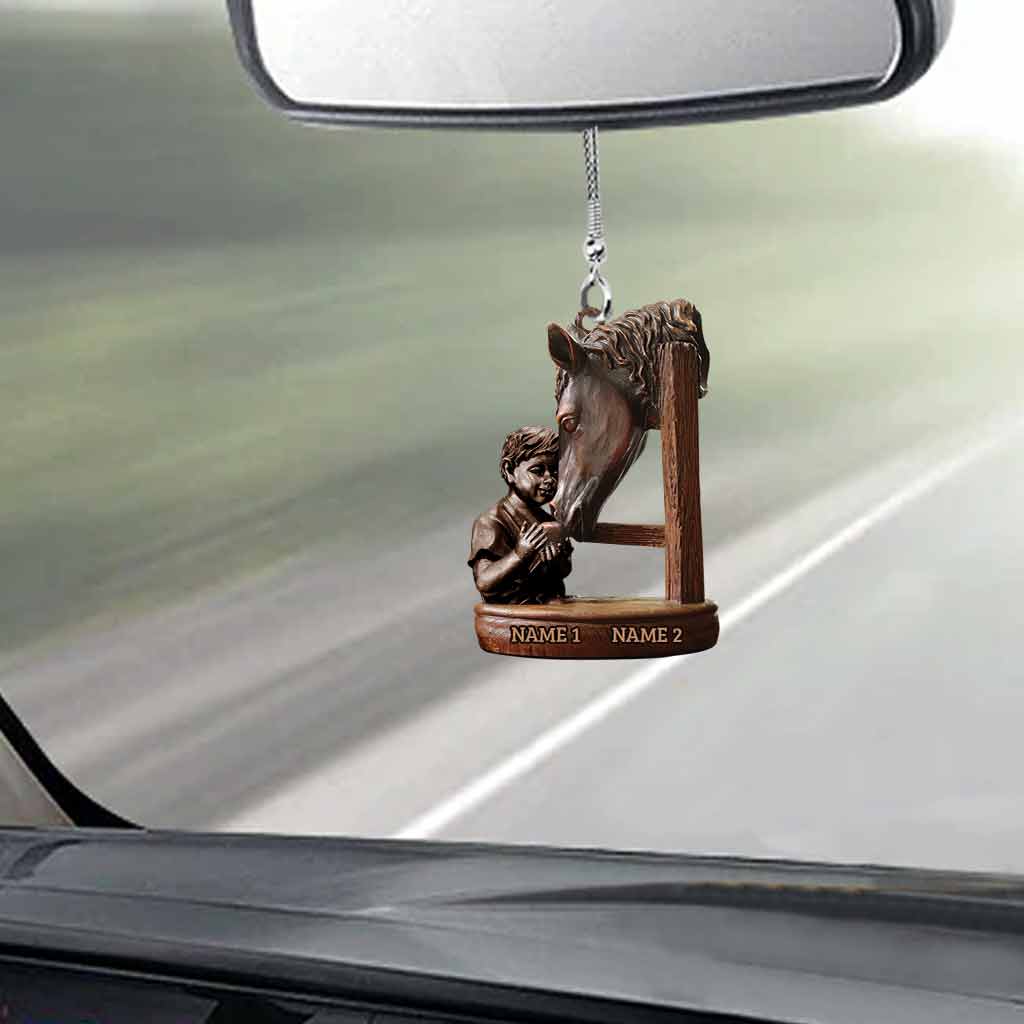 Love Horses - Personalized Car Ornament With 3D Pattern Print (Printed On Both Sides)