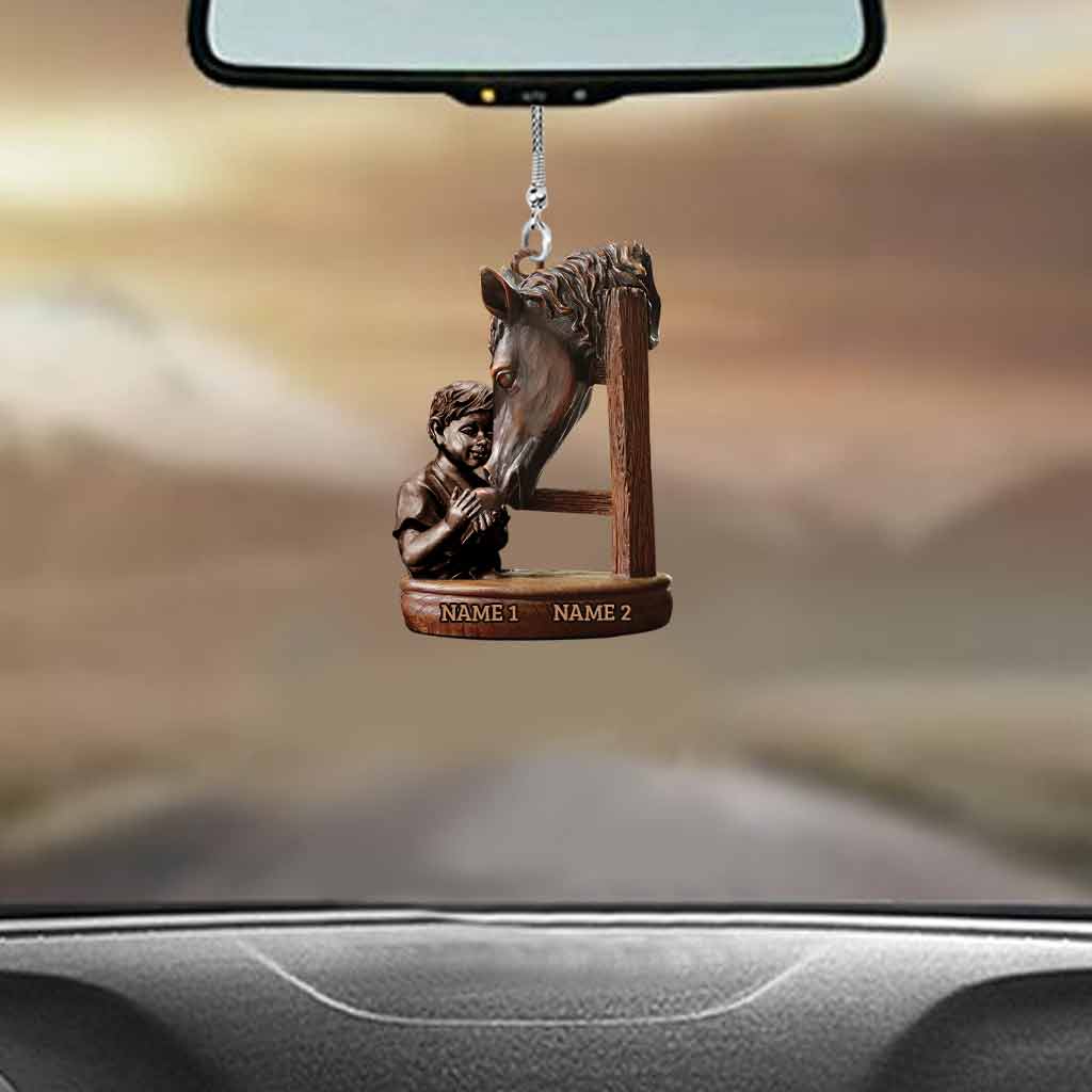 Love Horses - Personalized Car Ornament With 3D Pattern Print (Printed On Both Sides)