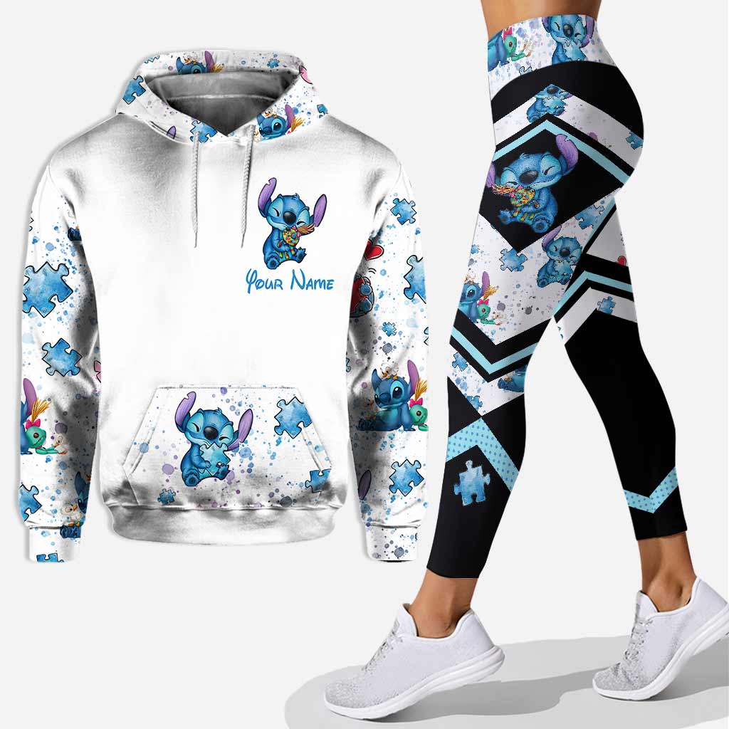 Ohana Means Family - Personalized Autism Awareness Hoodie and Leggings