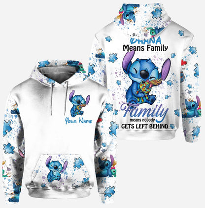 Ohana Means Family - Personalized Autism Awareness Hoodie and Leggings