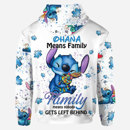 Ohana Means Family - Personalized Autism Awareness Hoodie and Leggings