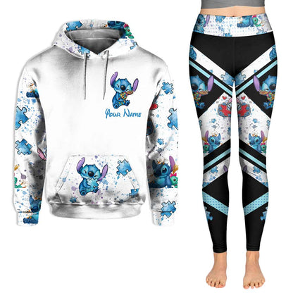 Ohana Means Family - Personalized Autism Awareness Hoodie and Leggings