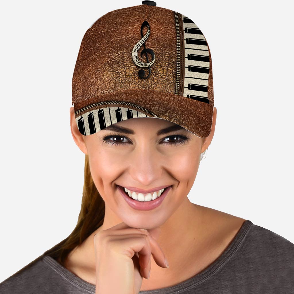 Piano - Cap With Leather Pattern Print