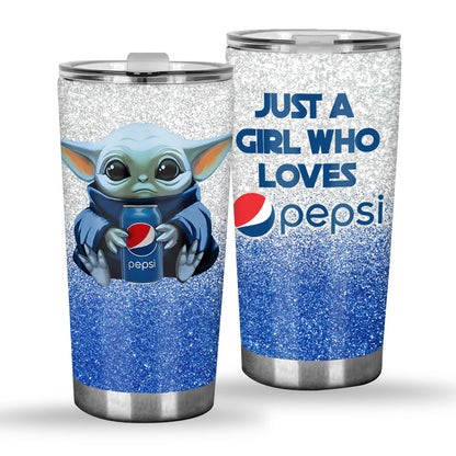 Just A Girl Who Loves - Blue Soft Drink Tumbler