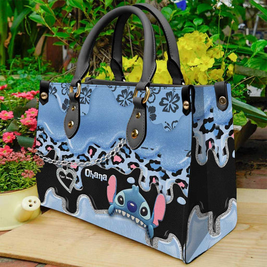 Blue Ohana - Personalized Ohana Leather Handbag