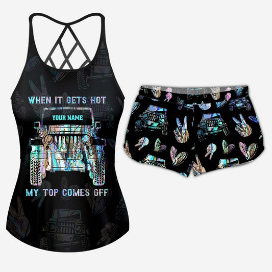 When It Gets Hot - Personalized Car Cross Tank Top and Women Shorts