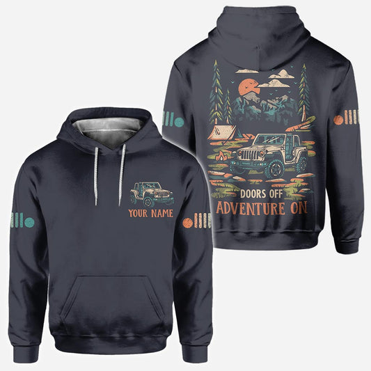 Doors off Adventure on - Personalized Car All Over T-shirt and Hoodie