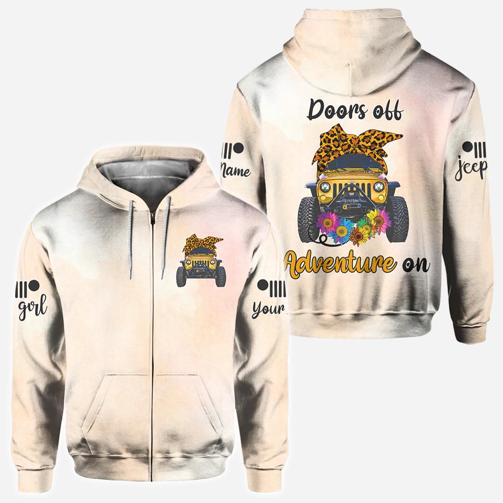 Doors off Adventure On - Personalized Car All Over T-shirt and Hoodie