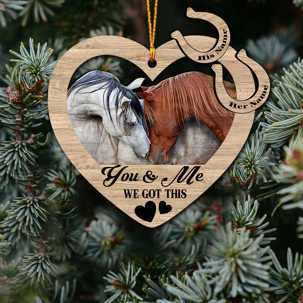 You & Me - Personalized Christmas Horse Ornament (Printed On Both Sides)