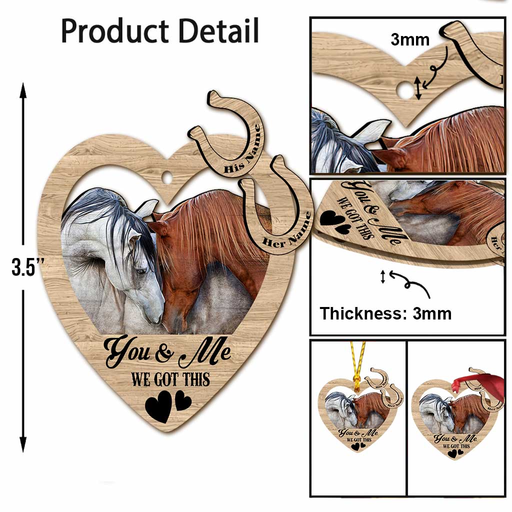 You & Me - Personalized Christmas Horse Ornament (Printed On Both Sides)