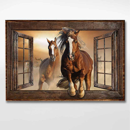 Window Of Running Horses - Poster