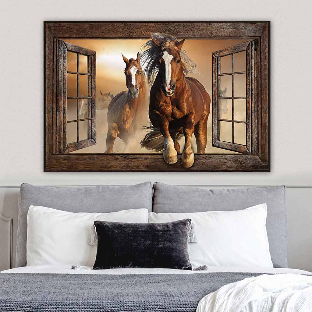 Window Of Running Horses - Poster