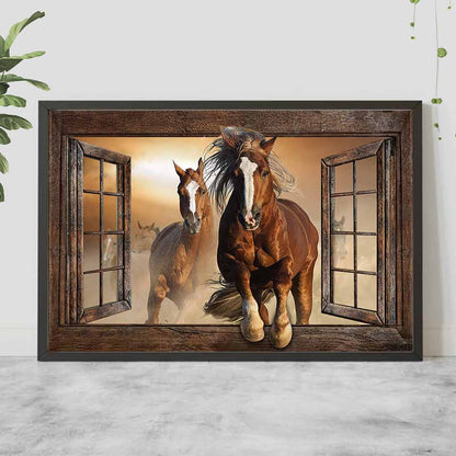 Window Of Running Horses - Poster