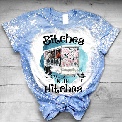 Horse Girl Floral Hitches - Handmade Bleached Shirts