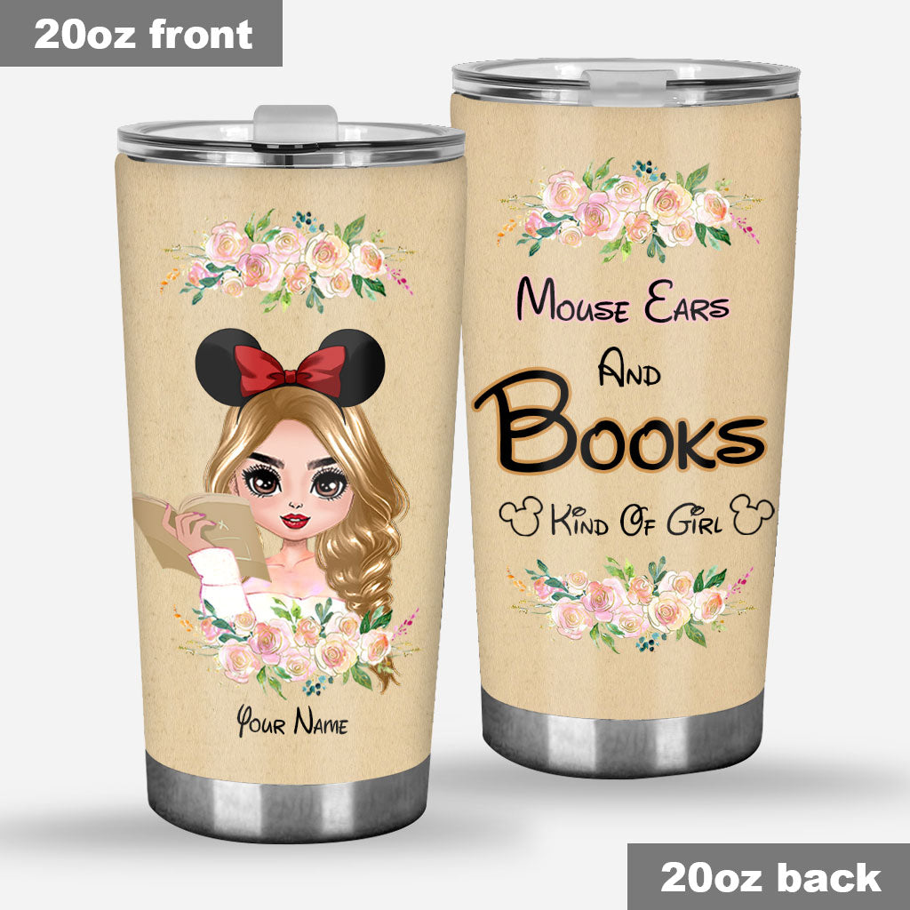Mouse Ears And Book Kind Of Girl - Personalized Book Tumbler