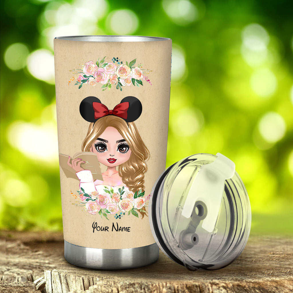 Mouse Ears And Book Kind Of Girl - Personalized Book Tumbler