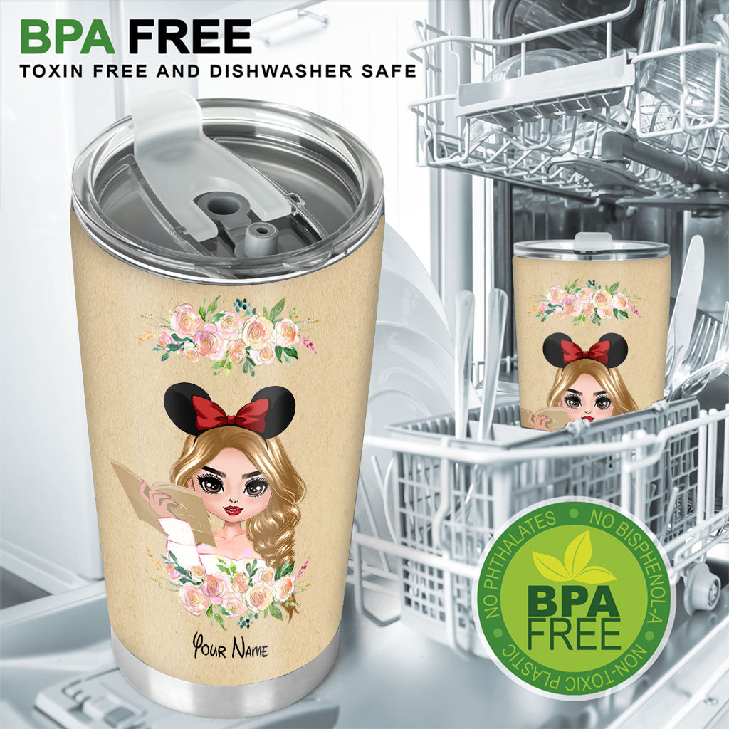 Mouse Ears And Book Kind Of Girl - Personalized Book Tumbler