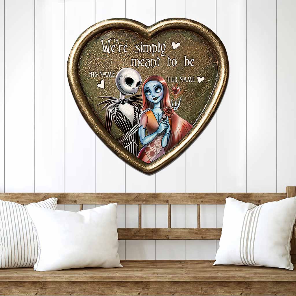 Simply Meant To Be Nightmare Couple - Personalized Cut Metal Sign With 3D Pattern Print