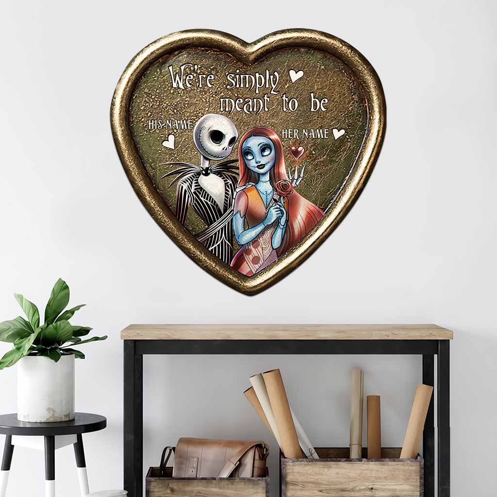 Simply Meant To Be Nightmare Couple - Personalized Cut Metal Sign With 3D Pattern Print